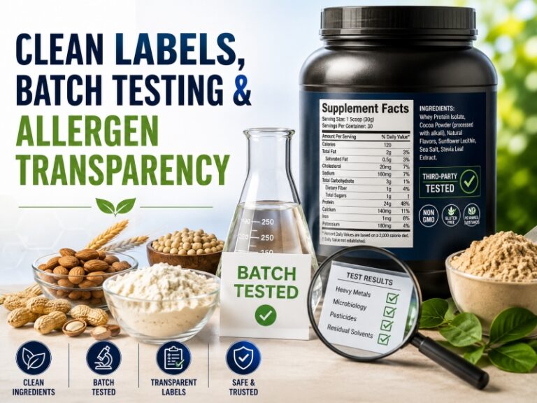 Clean Labels, Batch Testing and Allergen Transparency: The Future of Health, Wellness and Sports Nutrition