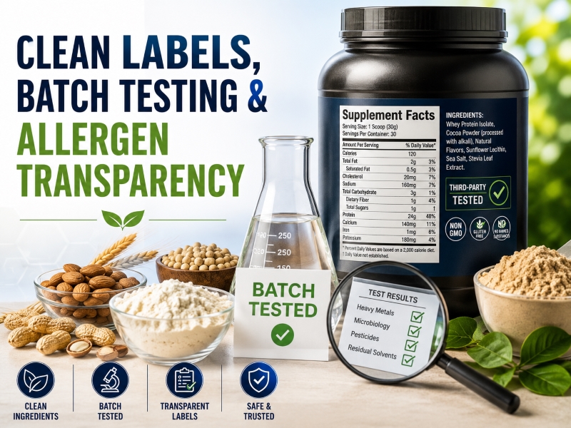 Clean Labels, Batch Testing and Allergen Transparency: The Future of Health, Wellness and Sports Nutrition