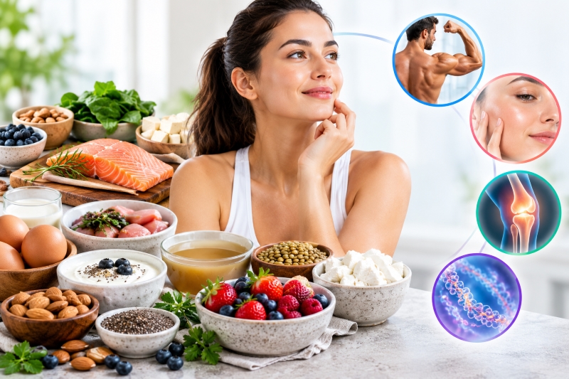 Peptides in Food: 10 Foods That Support Protein, Collagen, Skin Health, and Muscle Recovery